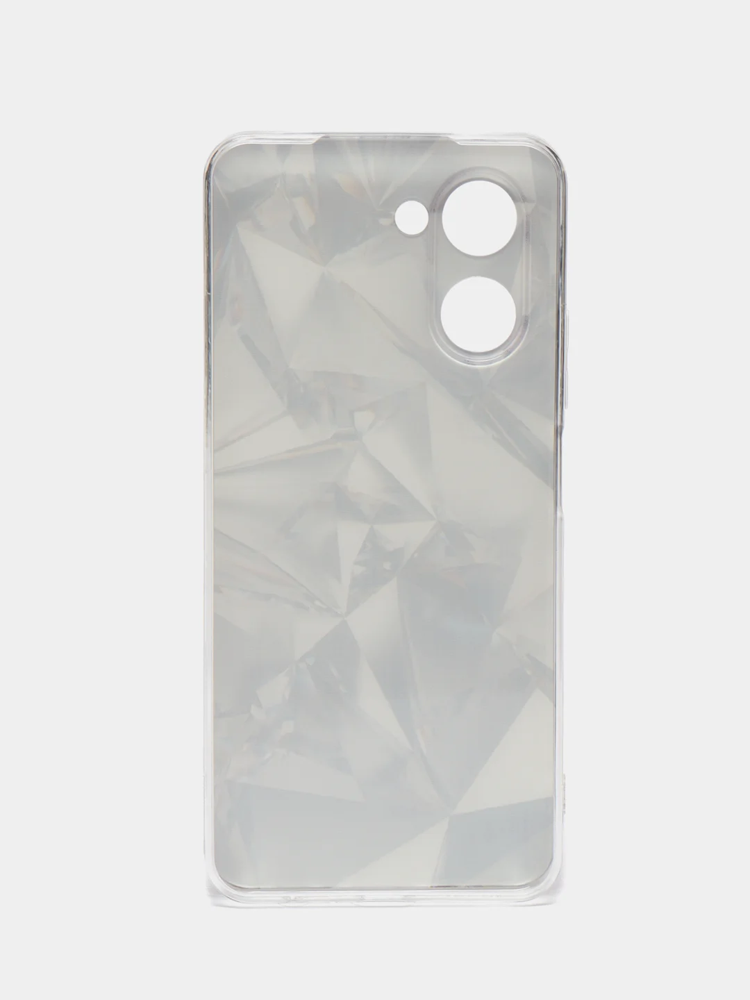 Серый металлик силиконовый чехол на Realme C33 / Реалми С33 прозрачный, с рисунком, защита камеры