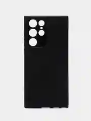 Черный чехол для Samsung Galaxy S22 Ultra алькантара BROSCORP, замшевый, пластиковый с силиконом