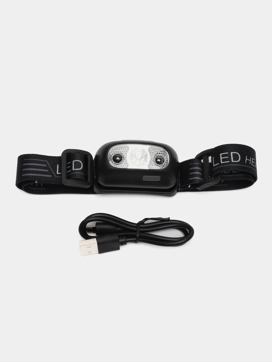 Черный фонарь налобный светодиодный HeadLamp B3, с литиевым аккумулятором и сенсорным управлением