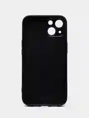Черный люксовый чехол для Apple iPhone 13 алькантара BROSCORP, замшевый, пластиковый с силиконом