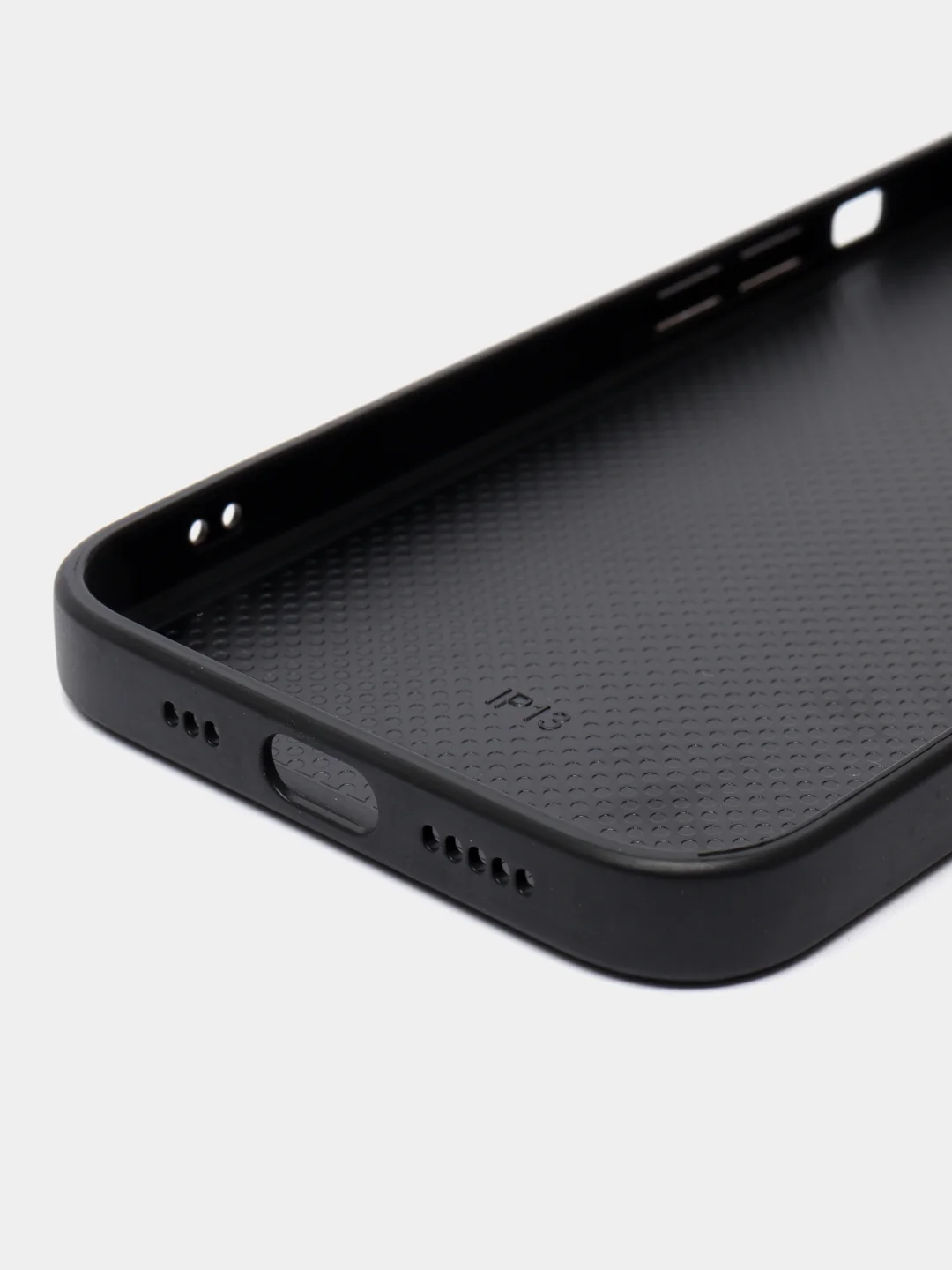 Черный люксовый чехол для Apple iPhone 13 алькантара BROSCORP, замшевый, пластиковый с силиконом