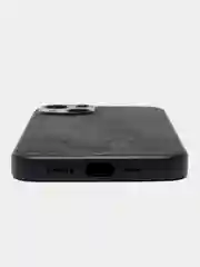 Черный люксовый чехол для Apple iPhone 13 алькантара BROSCORP, замшевый, пластиковый с силиконом