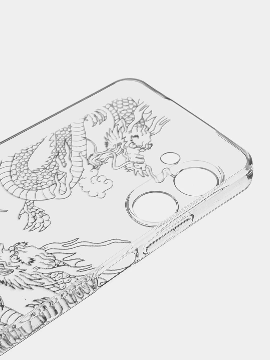 Пудровый силиконовый чехол на Realme C33 / Реалми С33 прозрачный, с рисунком, защита камеры