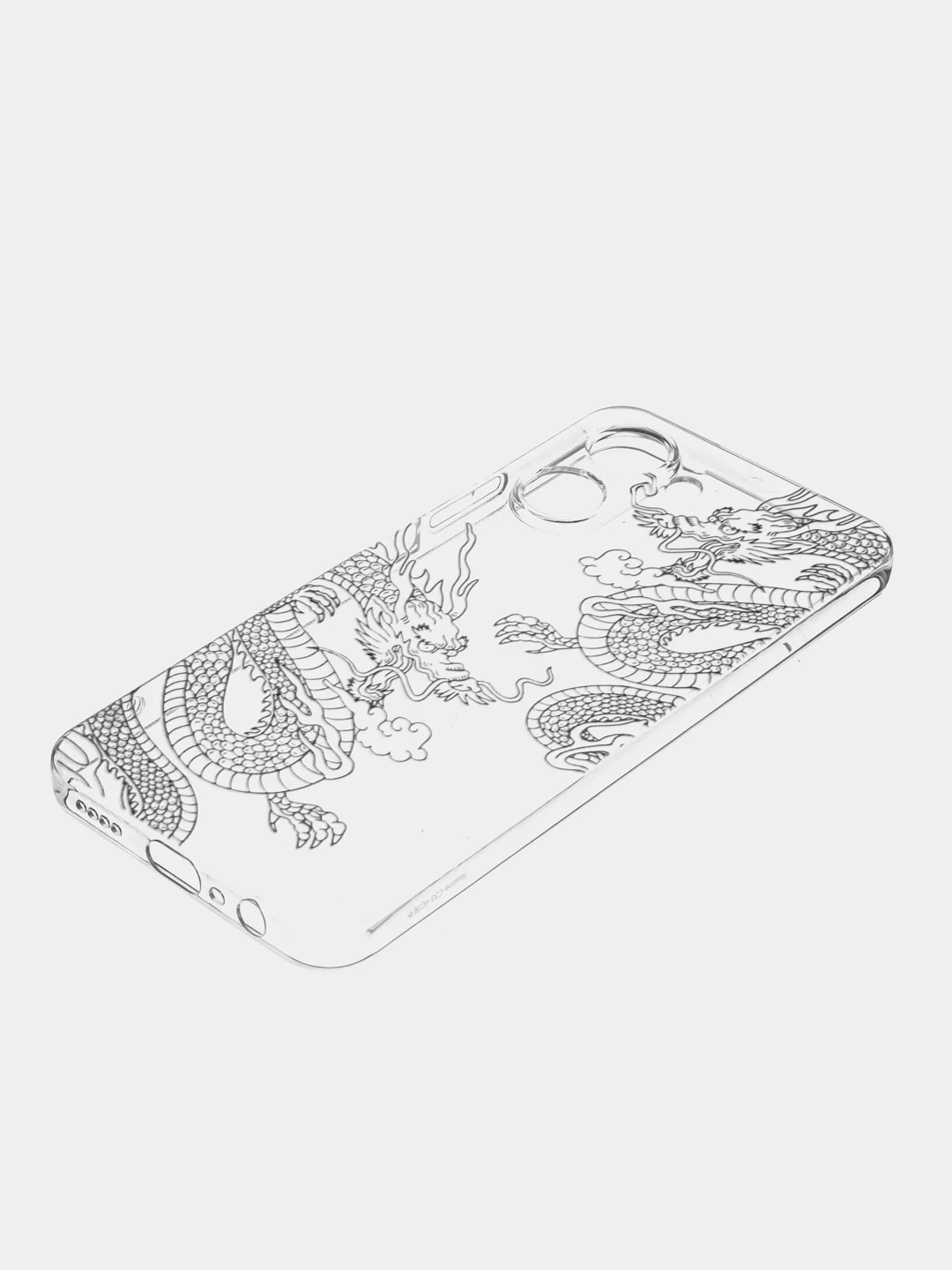 Пудровый силиконовый чехол на Realme C33 / Реалми С33 прозрачный, с рисунком, защита камеры