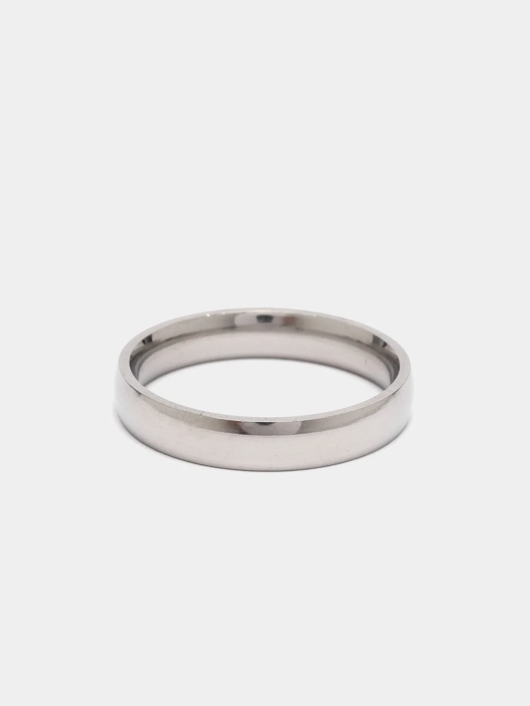 Серебряный кольцо стальное, 4 мм
