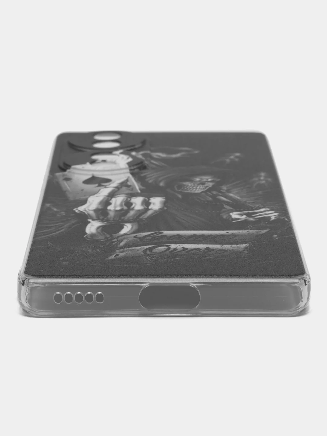 Оливковый силиконовый чехол на Honor 70 / Хонор 70 прозрачный, с рисунком, защита камеры