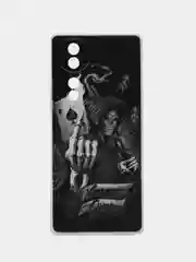 Оливковый силиконовый чехол на Honor 70 / Хонор 70 прозрачный, с рисунком, защита камеры