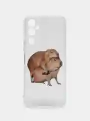 Бежевый чехол на Tecno Pova Neo 2 / Текно Пова Нео 2 прозрачный, с рисунком, защита камеры