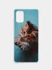 Светло-коричневый чехол на Samsung Galaxy A71 4G / Самсунг А71 4G прозрачный, с рисунком, защита камеры