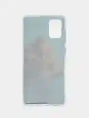 Светло-коричневый чехол на Samsung Galaxy A71 4G / Самсунг А71 4G прозрачный, с рисунком, защита камеры