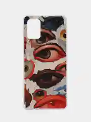 Кремовый чехол на Samsung Galaxy A71 4G / Самсунг А71 4G прозрачный, с рисунком, защита камеры