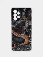 Коричневый чехол на Samsung Galaxy A33 5G / Галакси А33 5G прозрачный, с рисунком, защита камеры