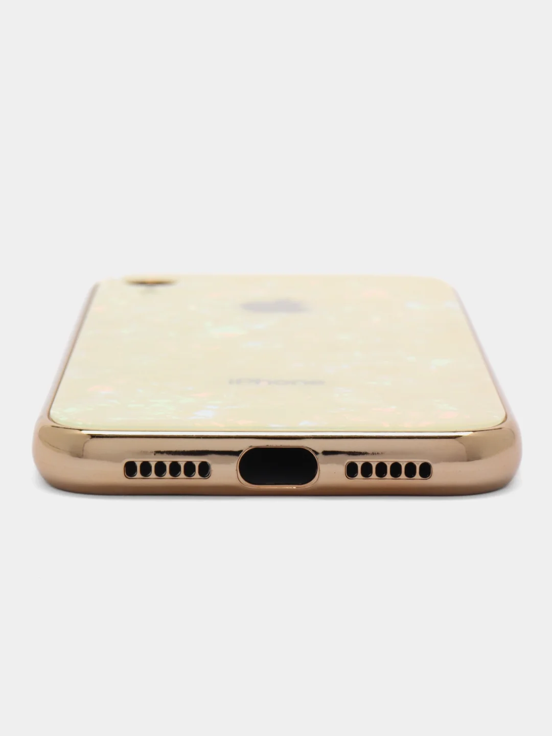 Бежевый чехол со стелянной панелью  iPhone 11/11 Pro/X / XS/XR /6/ 7+/8+/ 7 / 8 / SE 2020 / 11 Max