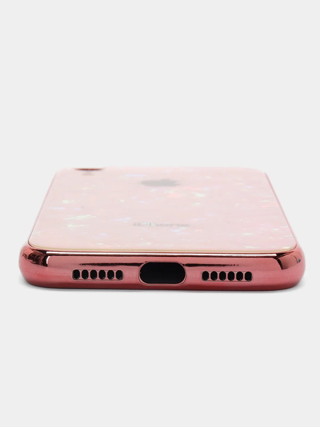 Розовый чехол со стелянной панелью  iPhone 11/11 Pro/X / XS/XR /6/ 7+/8+/ 7 / 8 / SE 2020 / 11 Max