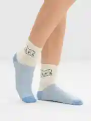 Голубой носки с рисунком "кошка"