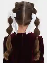 Белый банты школьные, на резинках, 2 штуки, 2 цвета