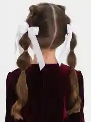 Белый банты школьные, на резинках, 2 штуки, 2 цвета