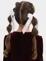 Белый банты школьные, на резинках, 2 штуки, 2 цвета