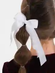 Белый банты школьные, на резинках, 2 штуки, 2 цвета