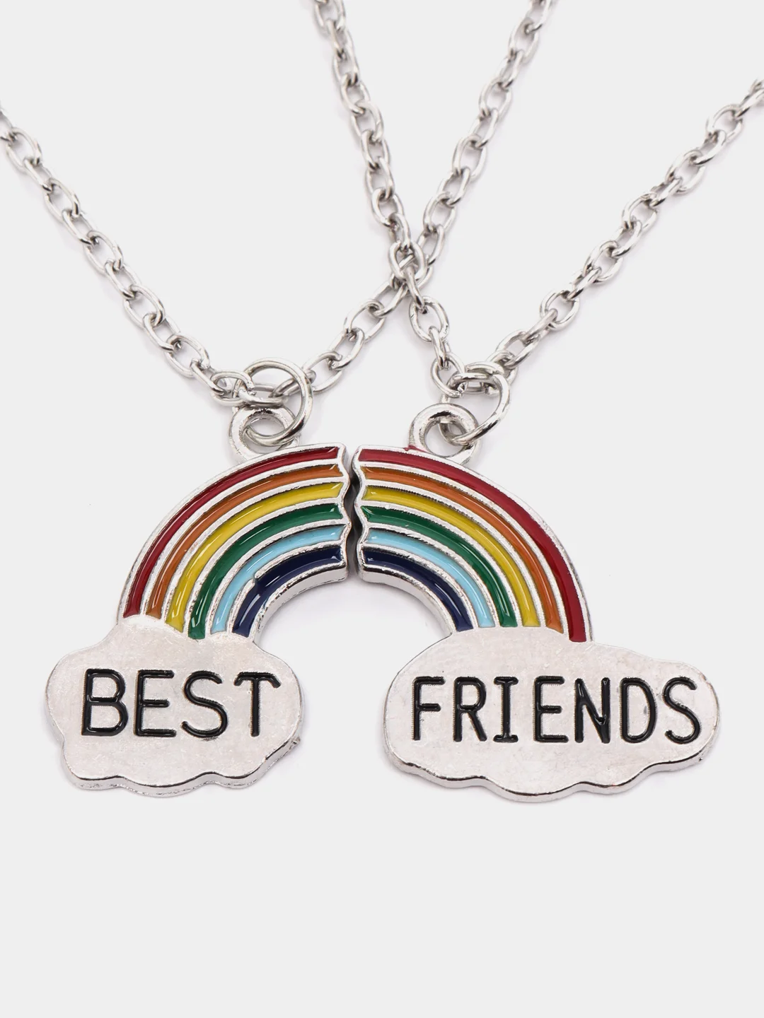 Разноцветный цепочки парные для влюбленных, друзей "Радуга", "Best Friends", 40+5 см