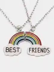 Разноцветный цепочки парные для влюбленных, друзей "Радуга", "Best Friends", 40+5 см