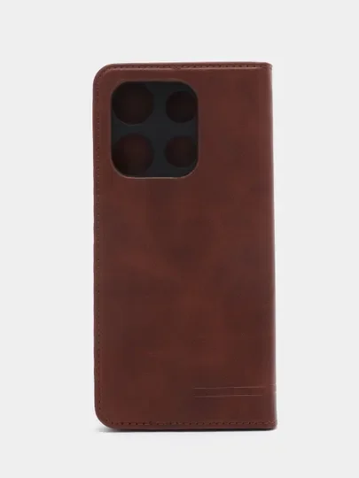 Коричневый чехол-книжка GQ для Infinix Smart 7, из высококачественной искусственной кожи