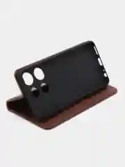Коричневый чехол-книжка GQ для Infinix Smart 7, из высококачественной искусственной кожи
