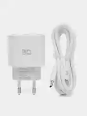 Белый зарядное устройство, разъём USB Type-C, 3.0 A, 20 Вт