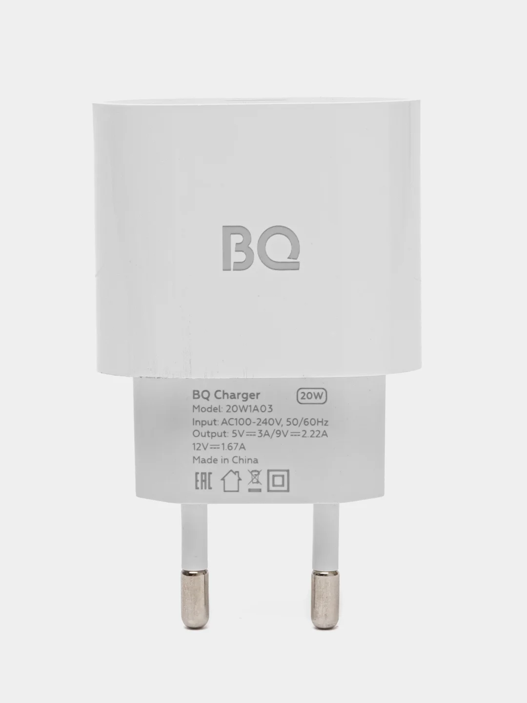 Белый зарядное устройство, разъём USB Type-C, 3.0 A, 20 Вт