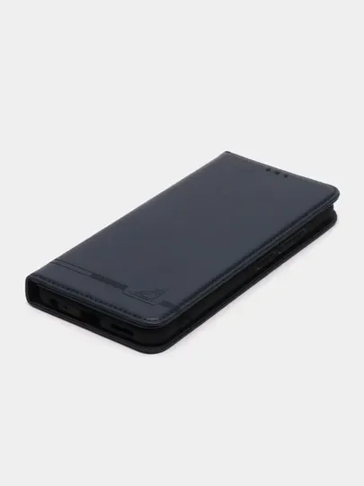 Синий чехол-книжка для Tecno Spark Go 2023 (Текно спарк гоу 2023) из искусственной эко кожи