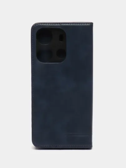Синий чехол-книжка для Tecno Spark Go 2023 (Текно спарк гоу 2023) из искусственной эко кожи
