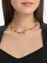 Рыжий бусы из камня