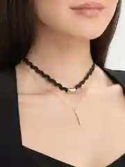 Белый чокер на шею, черный, колье с цепочкой, 2 цвета