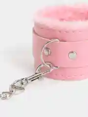 Розовый мягкие наручники с мехом для БДСМ, 4 цвета