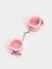 Розовый мягкие наручники с мехом для БДСМ, 4 цвета