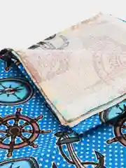 Синий банное полотенце, вафельное, хлопок, 75 х 150 см, на день рождения