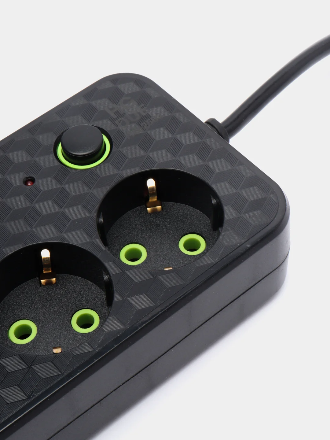 Зеленый сетевой фильтр с USB разъемами, удлинитель с USB портами