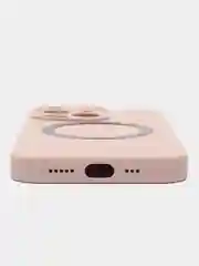 Бежевый чехол Silicone Case для iPhone 11/12/13/14/Pro/Max/Plus/Mini, с функцией MagSafe (Магсейф)