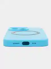 Голубой чехол Silicone Case для iPhone 11/12/13/14/Pro/Max/Plus/Mini, с функцией MagSafe (Магсейф)