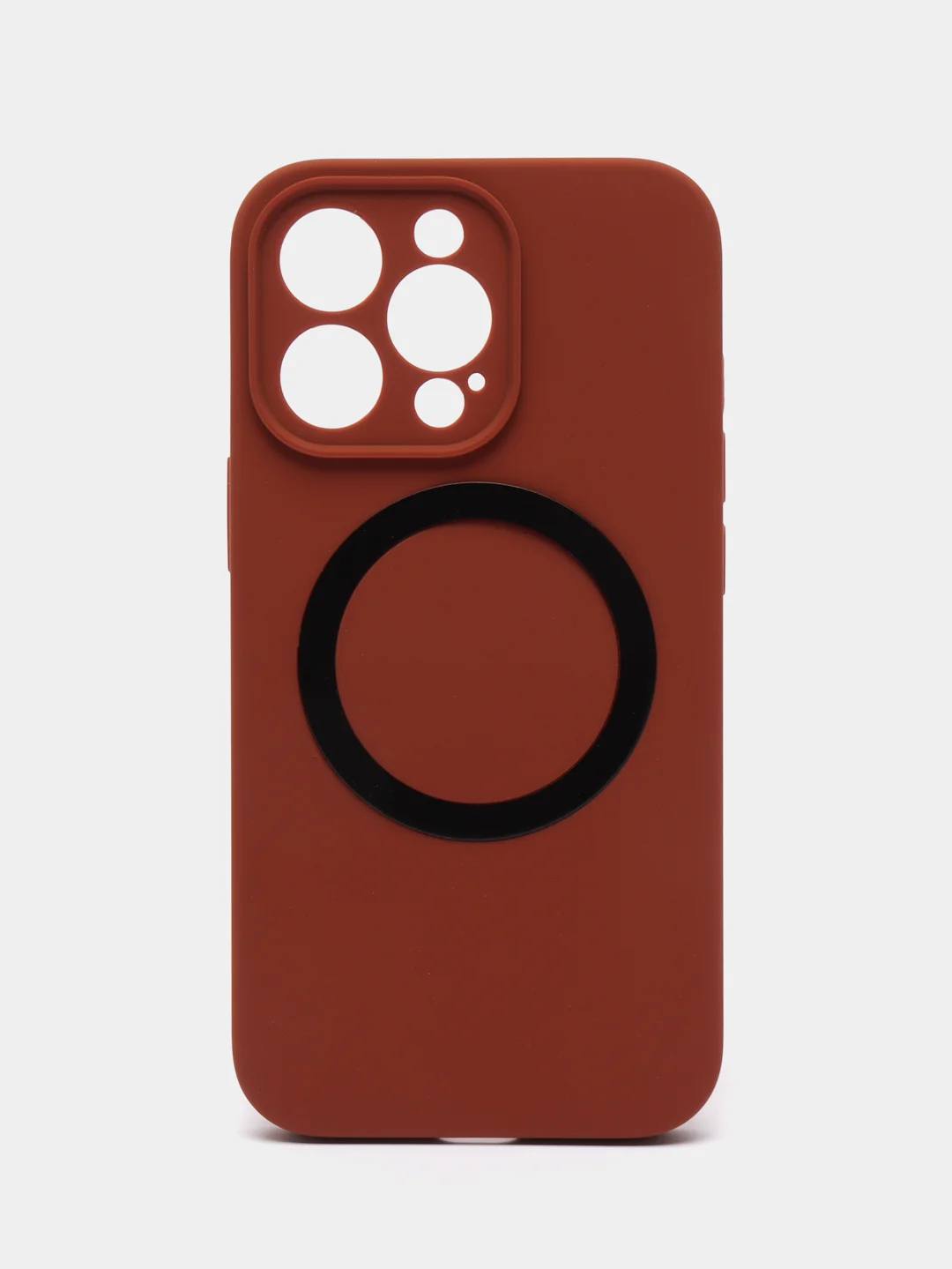 Коричневый чехол Silicone Case для iPhone 11/12/13/14/Pro/Max/Plus/Mini, с функцией MagSafe (Магсейф)