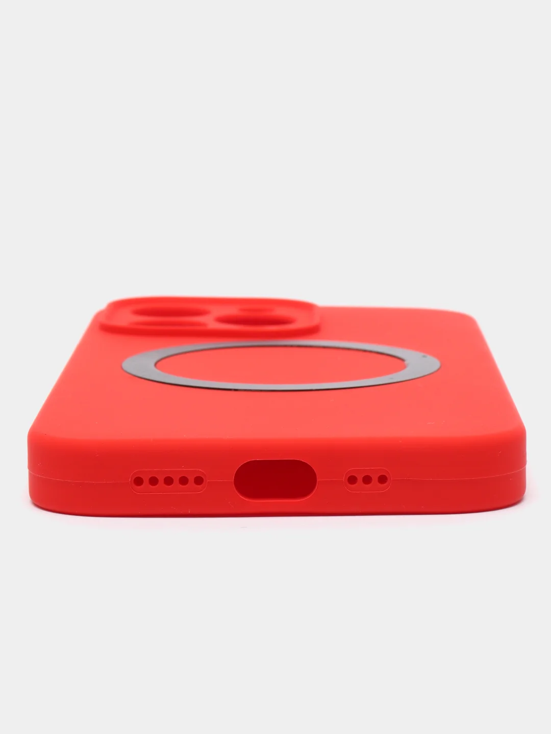 Красный чехол Silicone Case для iPhone 11/12/13/14/Pro/Max/Plus/Mini, с функцией MagSafe (Магсейф)