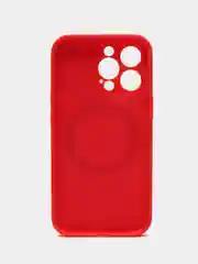 Красный чехол Silicone Case для iPhone 11/12/13/14/Pro/Max/Plus/Mini, с функцией MagSafe (Магсейф)