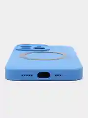Синий чехол Silicone Case для iPhone 11/12/13/14/Pro/Max/Plus/Mini, с функцией MagSafe (Магсейф)