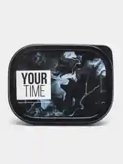 Черный ланч-бокс прямоугольный "Your time" и ланч-бокс "Вкус жизни" 150 мл, "Панда" 500 мл