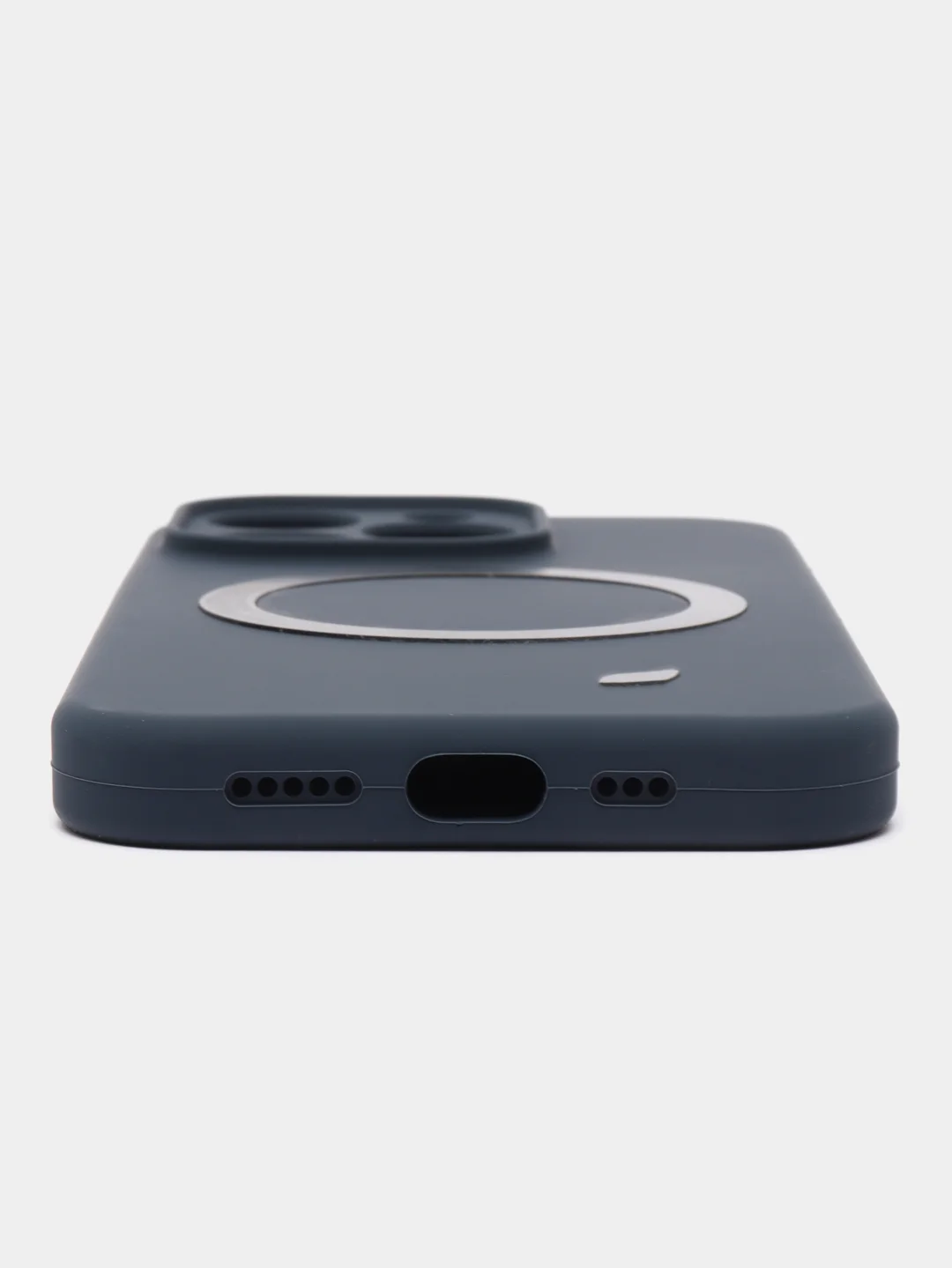Темно-синий чехол Silicone Case для iPhone 11/12/13/14/Pro/Max/Plus/Mini, с функцией MagSafe (Магсейф)