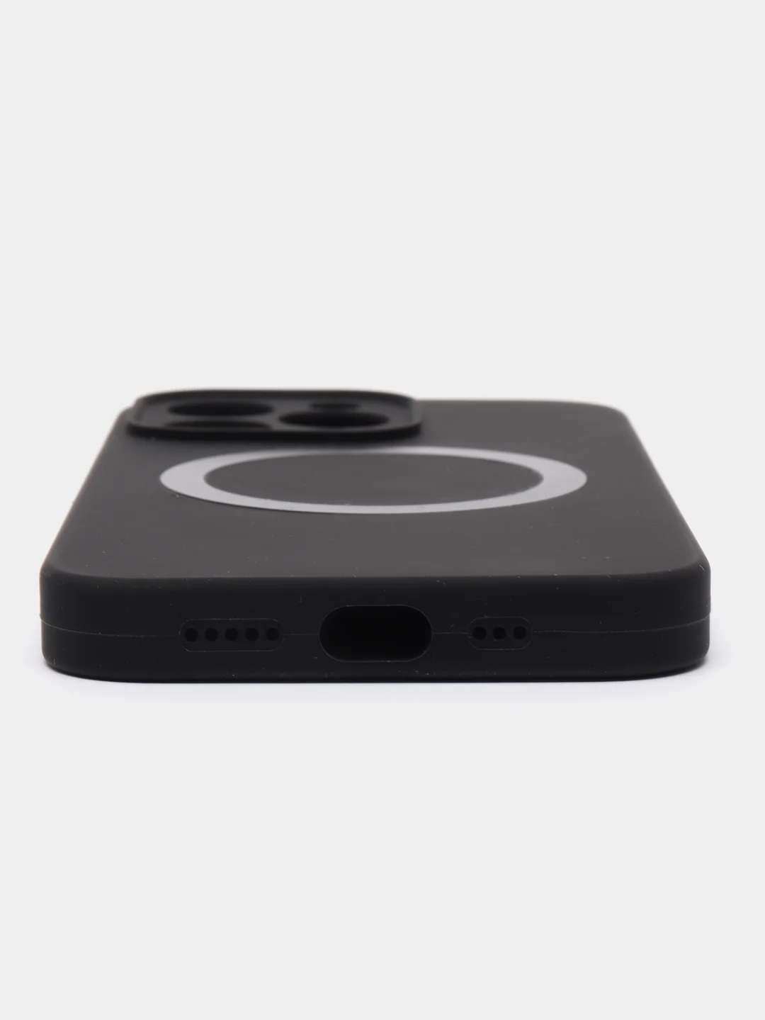 Черный чехол Silicone Case для iPhone 11/12/13/14/Pro/Max/Plus/Mini, с функцией MagSafe (Магсейф)
