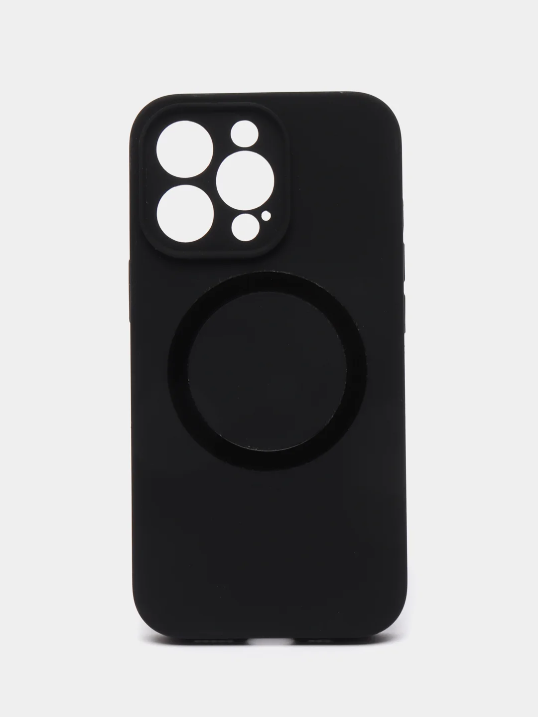 Черный чехол Silicone Case для iPhone 11/12/13/14/Pro/Max/Plus/Mini, с функцией MagSafe (Магсейф)