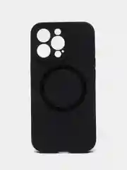 Черный чехол Silicone Case для iPhone 11/12/13/14/Pro/Max/Plus/Mini, с функцией MagSafe (Магсейф)