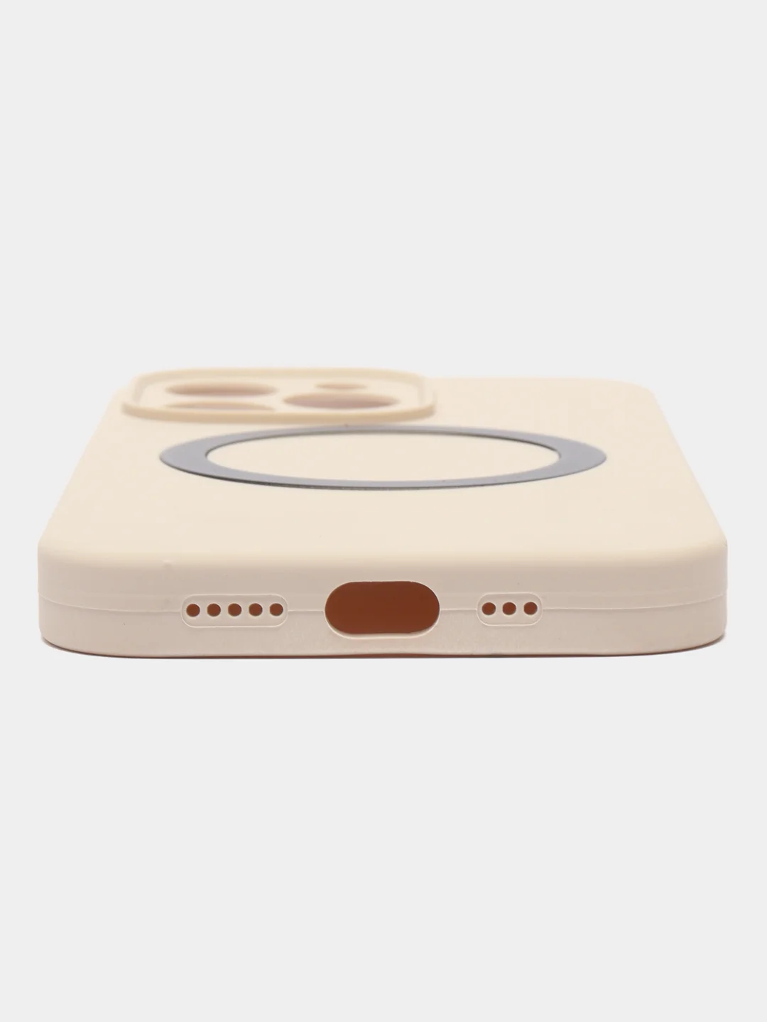 Светло-бежевый чехол Silicone Case для iPhone 11/12/13/14/Pro/Max/Plus/Mini, с функцией MagSafe (Магсейф)