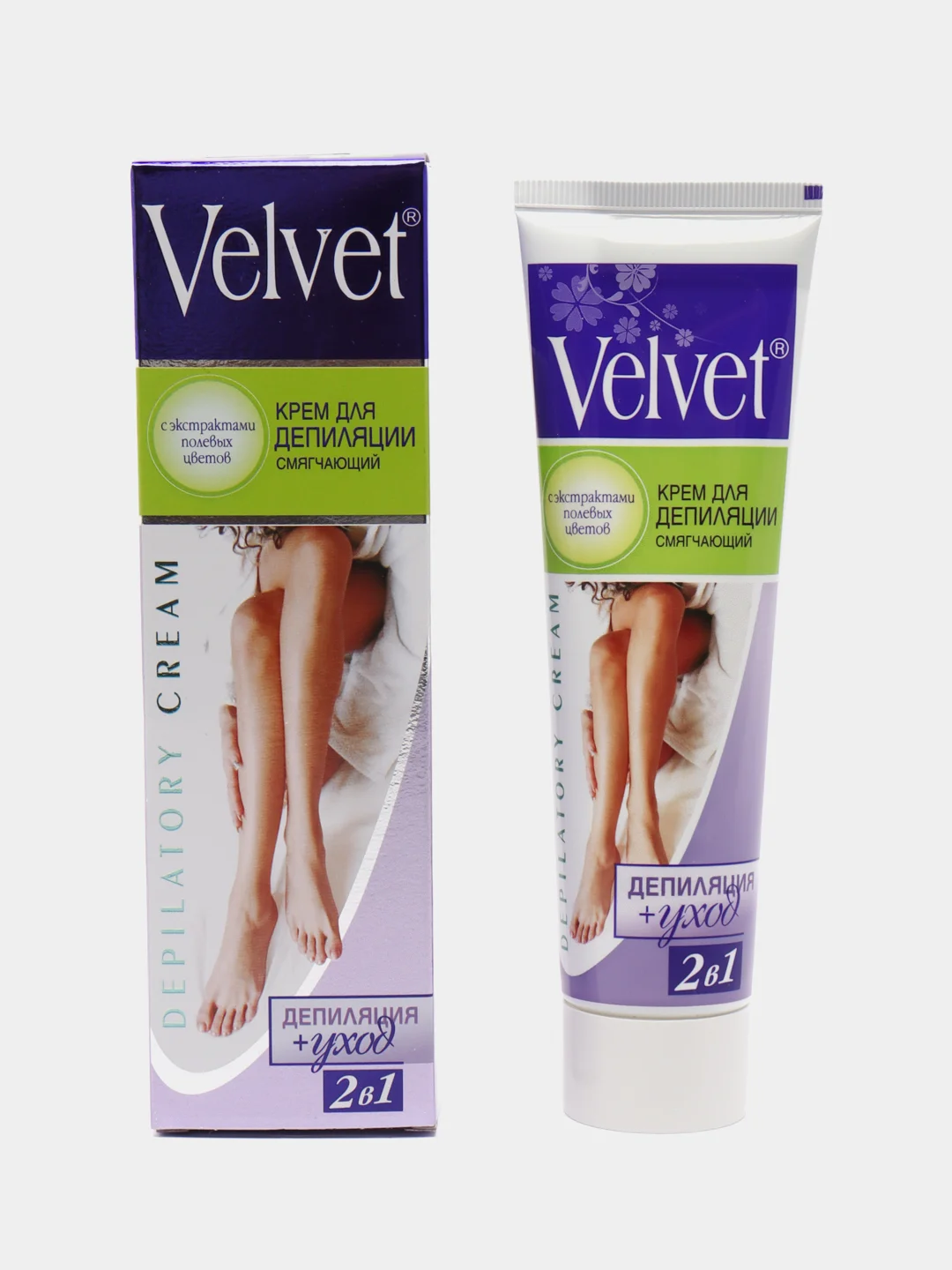 Velvet крем для депиляции 2 в 1, смягчающий, с экстрактом полевых цветов